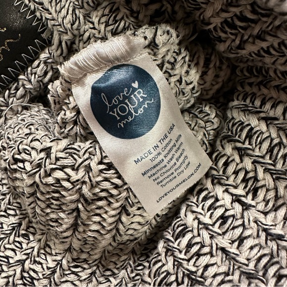 Love Your Melon Black/White Knit Beanie - Picture 3 of 3